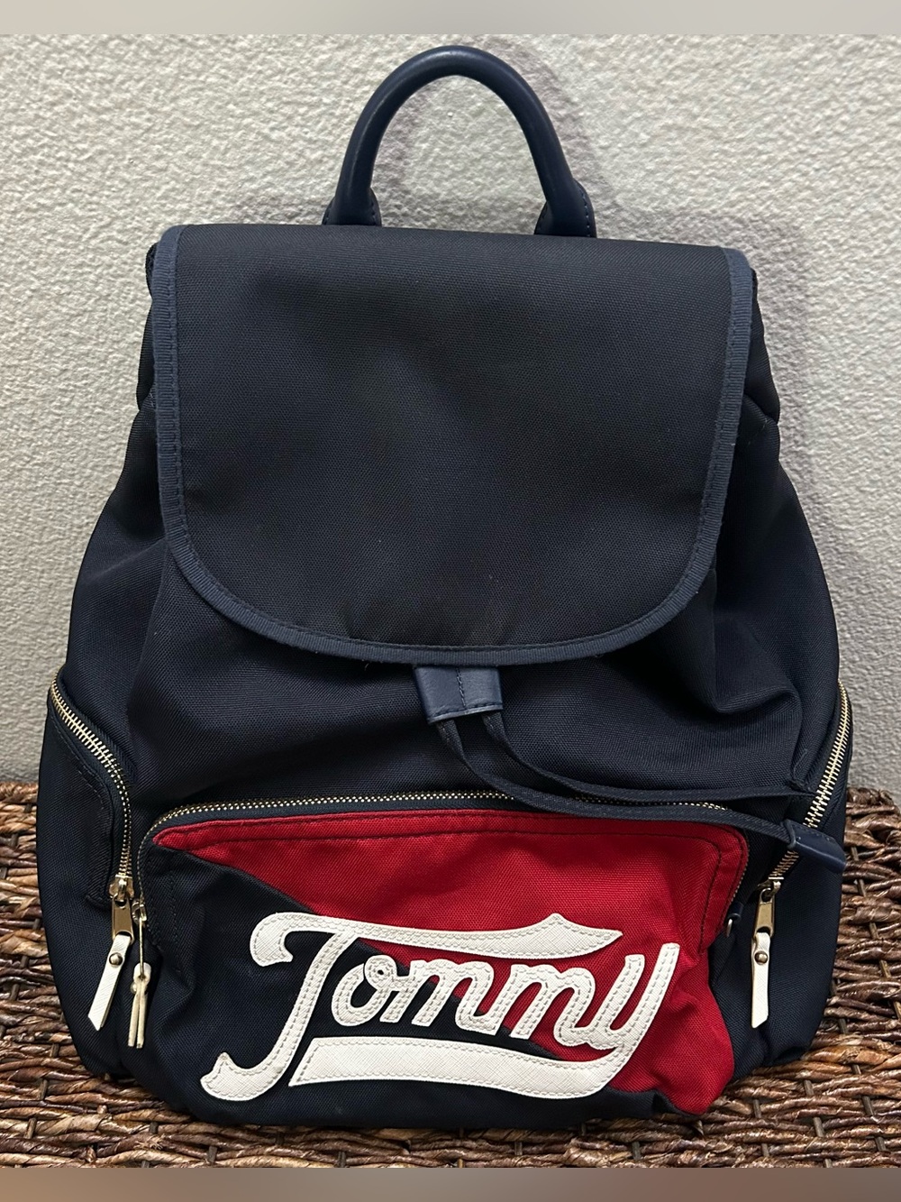 Tommy Hilfiger Canvas Backpack, Red White Blue, Lots Of Space, Unisex